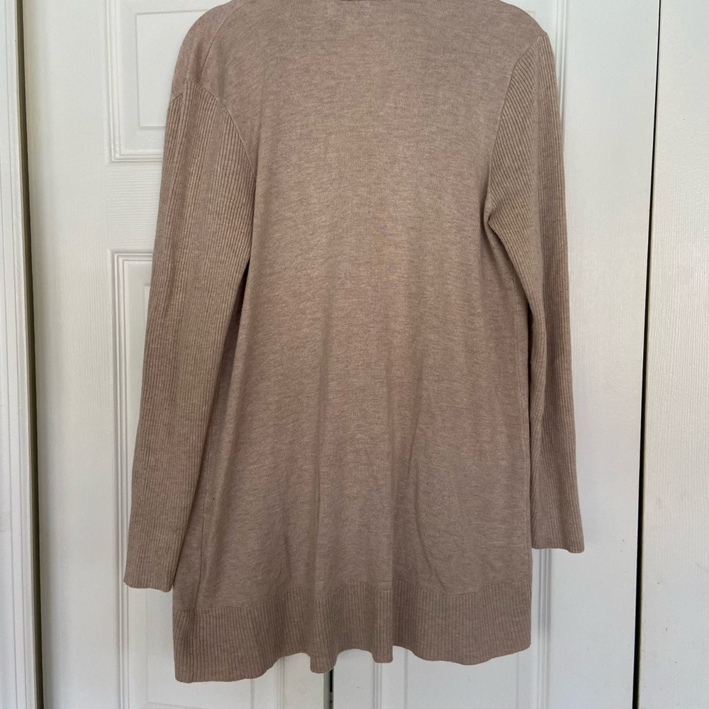 Elegant Tan Open-Front Cardigan - Picture 4 of 4